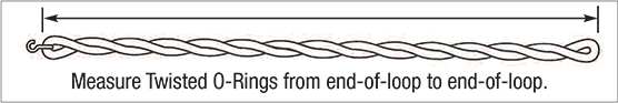 Measure Twisted O-Rings from end-of-loop to end-of-loop.
